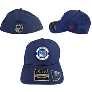 Fanatics 2024 NHL New York Ranger Pro Stretch Fit Hat M/L Blue Hockey